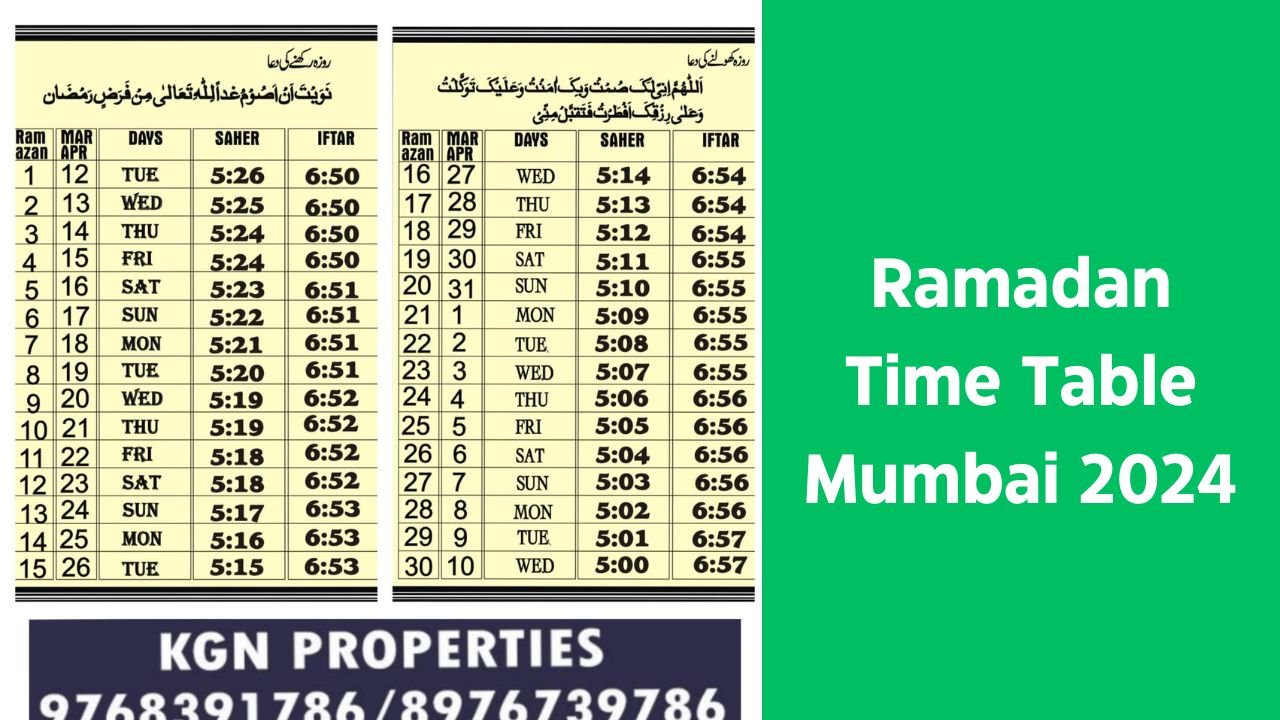 Ramadan 2024 Timetable Mumbai, Ramzan 2024 Sehri Iftaar